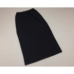 Wms Long Slit Skirt Black